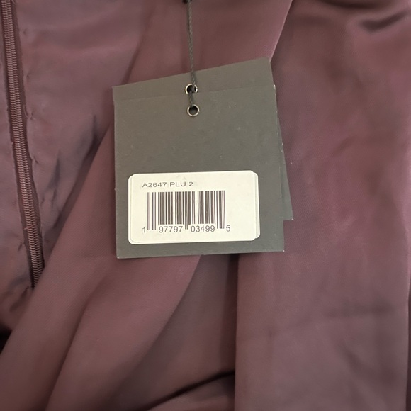 Mac Duggal/IEENA #A2647 NWT Plum Purple Jumpsuit LS Plunging V-Neck - Picture 6 of 13